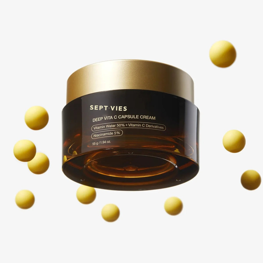 Vasetto con capsule di vitamina C