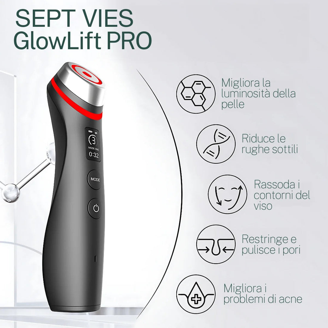 SEPT VIES GlowLift PRO: luminosità, rughe, contorni, pori, acne
