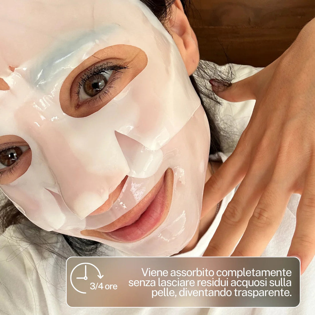 La maschera viene assorbita e diventa trasparente in 3-4 ore