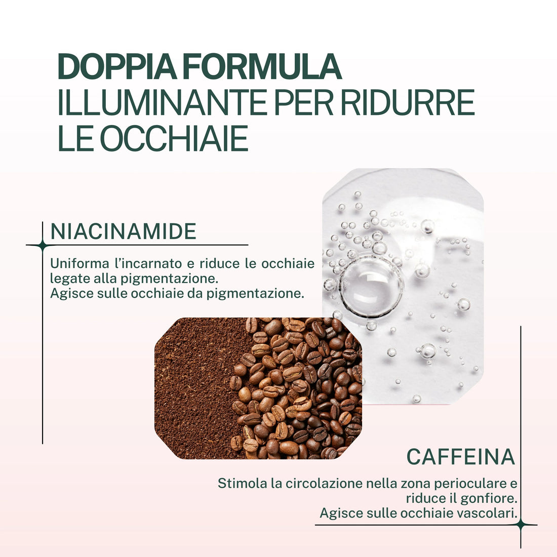 Doppia formula illuminante: niacinamide e caffeina