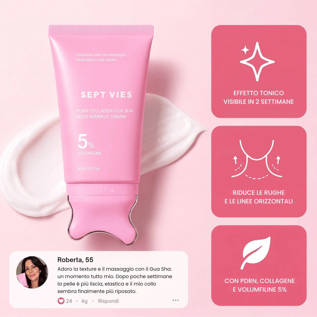 Crema Collo SEPT VIES con PDRN e testina Gua Sha