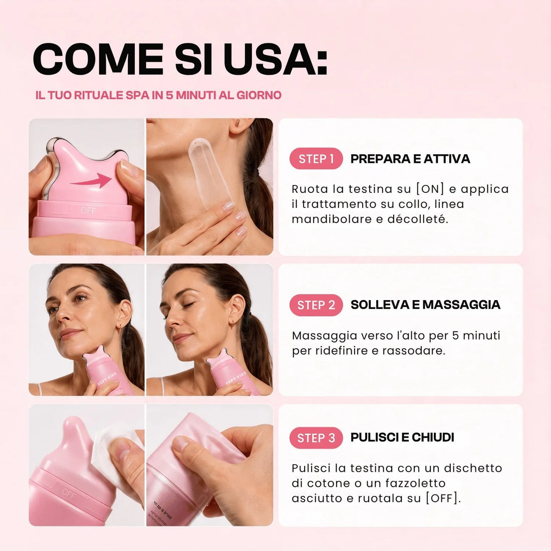 Come si usa in 3 step