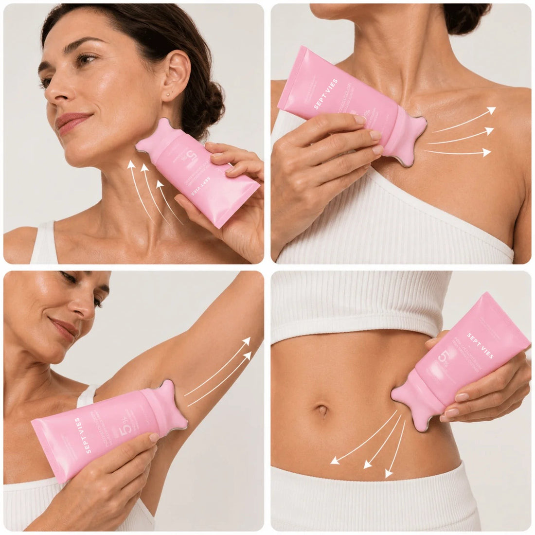 Massaggio su collo, décolleté, braccia e addome