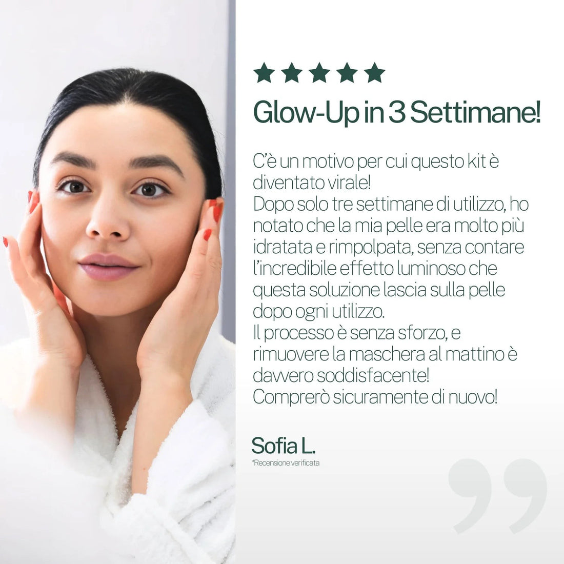 Recensione verificata: glow-up in 3 settimane